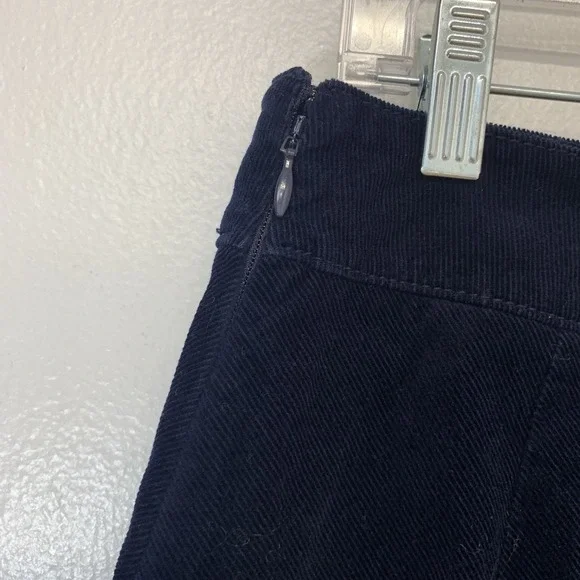 Talbots Corduroy Skirt 8 Navy Blue Pockets Above Knee Stretch Casual Work Travel - Picture 4 of 8